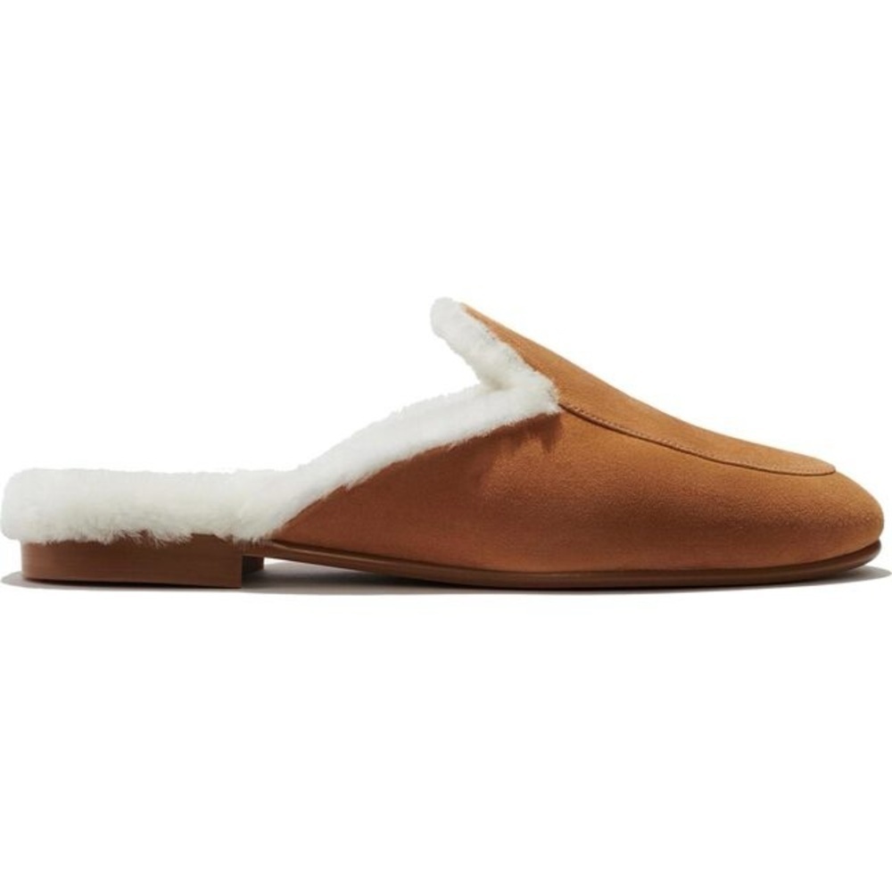 Margaux tan suede shearling mule flat shoes - size 8 (38) - Picture 2 of 7